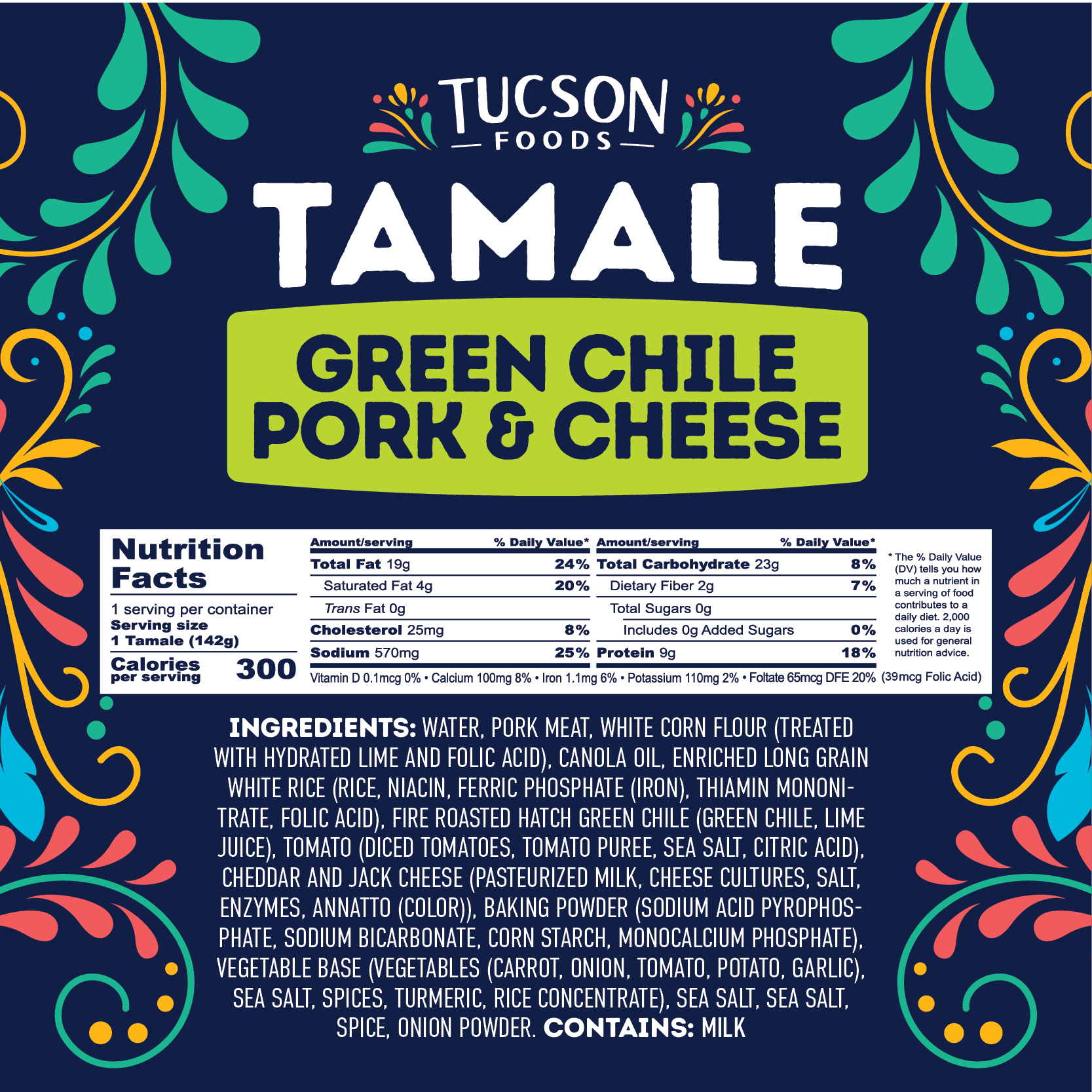 Green Chile Pork & Cheese Tamales